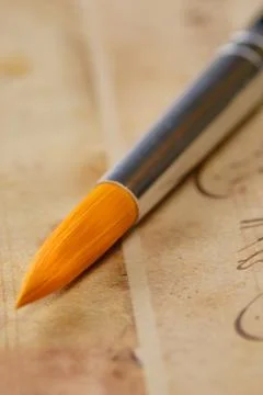 Calligrapher brush Stock Photos