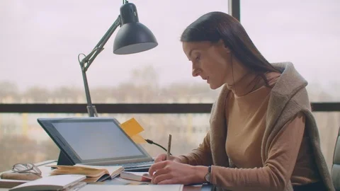Calligrapher hands writes phrase on white paper. Inscribing ornamental decorated Stock Footage 121632293
