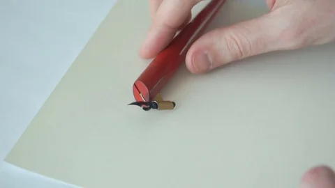 Calligrapher writing a word Stock Footage 76968918