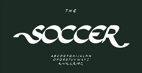 Calligraphic alphabet, expressive italic script letters with decorative swirl Stock Illustration