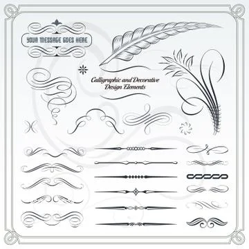 Calligraphic and Decorative Deisgn Patterns Stock Illustration
