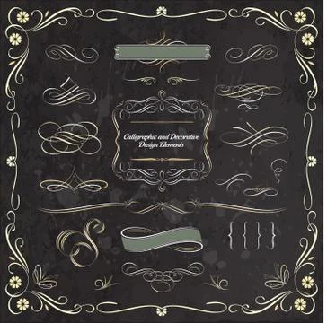 Calligraphic and Decorative Deisgn Patterns Illustrazione stock
