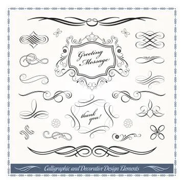 Calligraphic and Decorative Design Elements Illustrazione stock