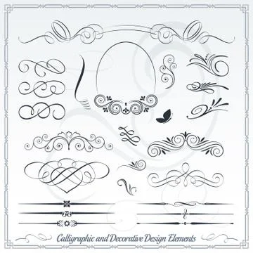 Calligraphic and Decorative Design Elements Illustrazione stock