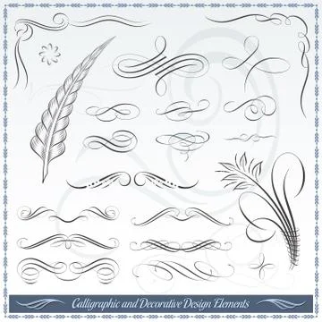 Calligraphic and Decorative Design Elements Stock Illustration