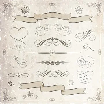 Calligraphic and Decorative Elements Collection Stock Illustration