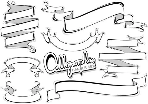 Calligraphic Banner Collection Stock Illustration