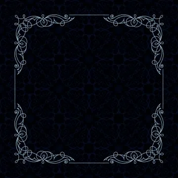 Calligraphic border frame. Design template for wedding greeting card, invitation Illustrazione stock