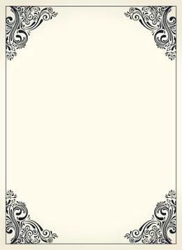 Calligraphic border frame. Design template for wedding greeting card, invitation Illustrazione stock