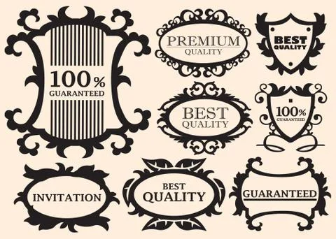 Calligraphic borders art design elements Illustrazione stock