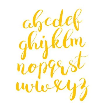 Calligraphic brushpen font Stock Illustration