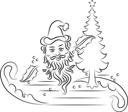 Calligraphic christmas tree Stock Illustration