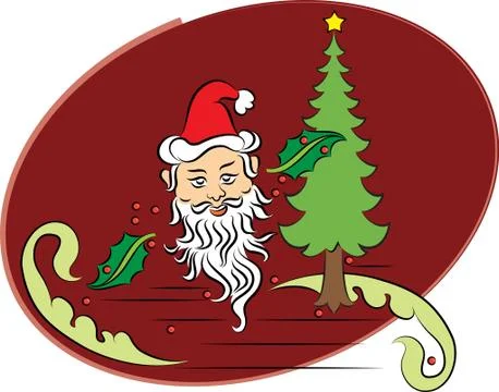 Calligraphic christmas tree Stock Illustration