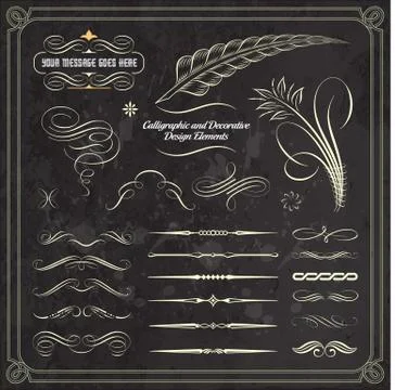 Calligraphic Decorative Design Collection Stock Illustration