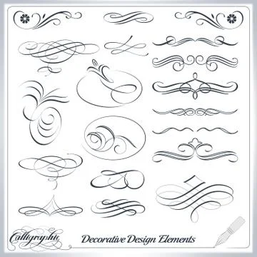Calligraphic Decorative Design Elements Stock Illustration