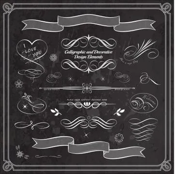 Calligraphic Decorative Design Elements Stock Illustration