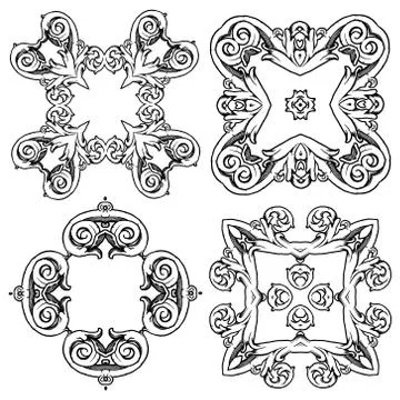 Calligraphic decorative elements Stock Illustration