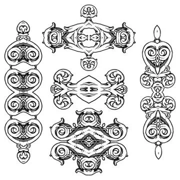Calligraphic decorative elements Illustrazione stock