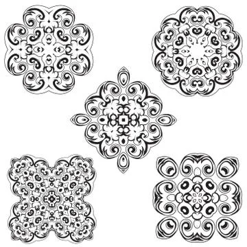 Calligraphic decorative elements Stock Illustration