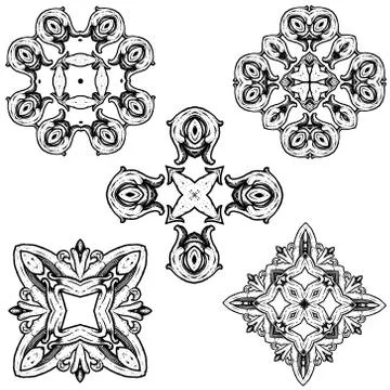 Calligraphic decorative elements Stock Illustration