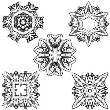 Calligraphic decorative elements Stock Illustration