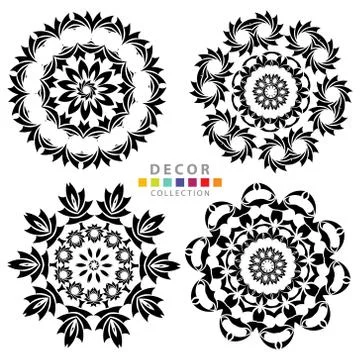 Calligraphic decorative elements Stock Illustration