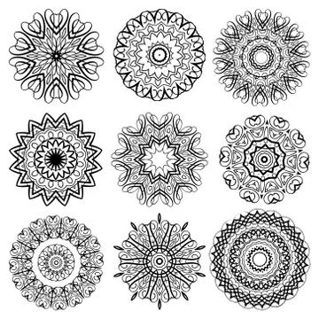 Calligraphic decorative elements Stock Illustration