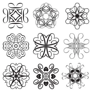 Calligraphic decorative elements Stock Illustration