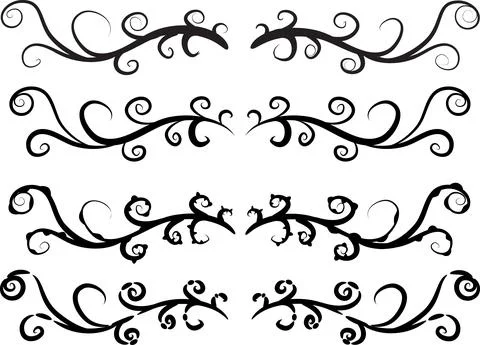Calligraphic decorative elements with lines Illustrazione stock