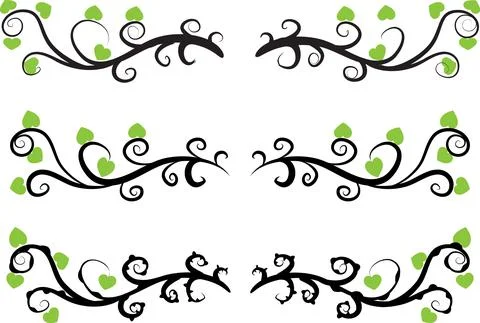 Calligraphic decorative elements with lines Stock Illustration