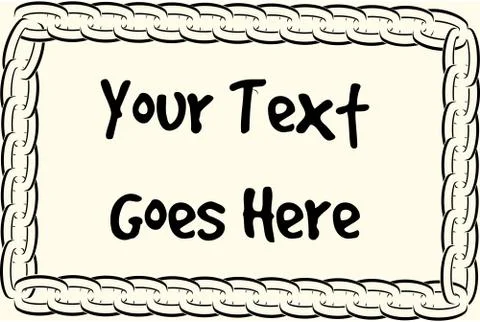 Calligraphic design of chain text frame vector Stock Illustration