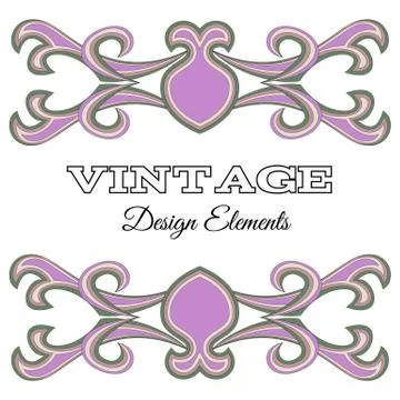 Calligraphic design elements and page decoration Stock Illustration