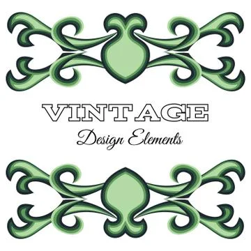 Calligraphic design elements and page decoration Stock Illustration