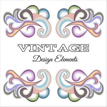 Calligraphic design elements and page decoration Stock Illustration