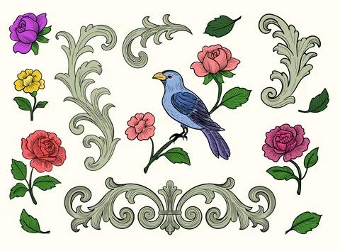 Calligraphic Design Elements and Page Decoration set, Vintage Frame collection Stock Illustration