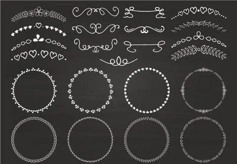 Calligraphic design elements and patterns Stock Illustration