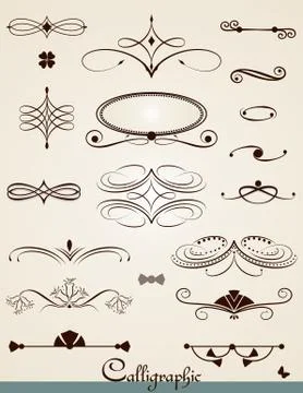 Calligraphic design elements Stock Illustration