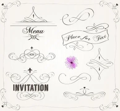 Calligraphic design elements Stock Illustration