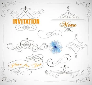 Calligraphic design elements Illustrazione stock