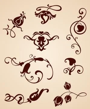 Calligraphic design elements Stock Illustration