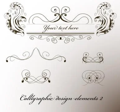Calligraphic design elements Stock Illustration
