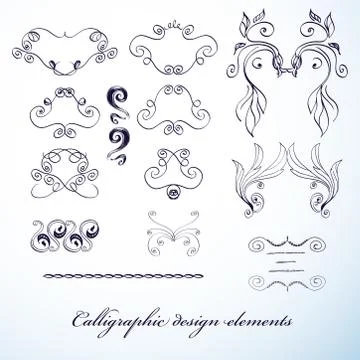 Calligraphic design elements Stock Illustration