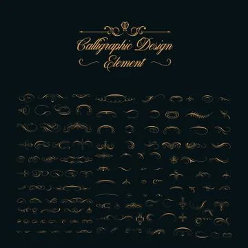Calligraphic design elements Stock Illustration
