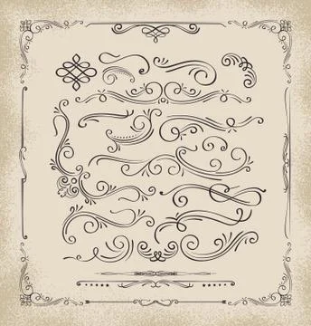 Calligraphic Design Elements Stock Illustration