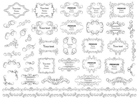Calligraphic design elements. Retro vector illustration. Stock Illustration