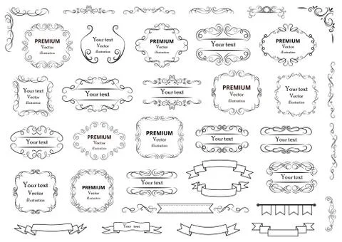 Calligraphic design elements . Vector Illustrazione stock
