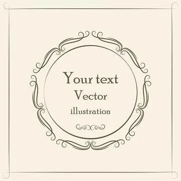 Calligraphic design elements, vintage frame  Retro vector illustration Stockillustratie