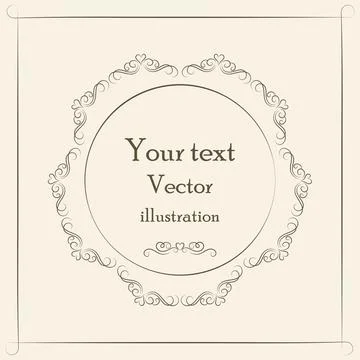 Calligraphic design elements, vintage frame  Retro vector illustration Stock Illustration