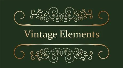 Calligraphic Design Elements Vintage Stile Vector Illustration. Stock Illustration