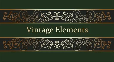 Calligraphic Design Elements Vintage Stile Vector Illustration. Illustrazione stock